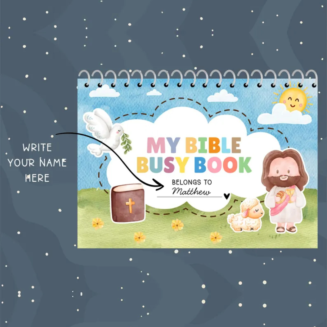 My Bible Busy Book, Printable Bible Activity Book, Binder Activity, Preschool Activity, Homeschool, Sunday School, quiet busy book