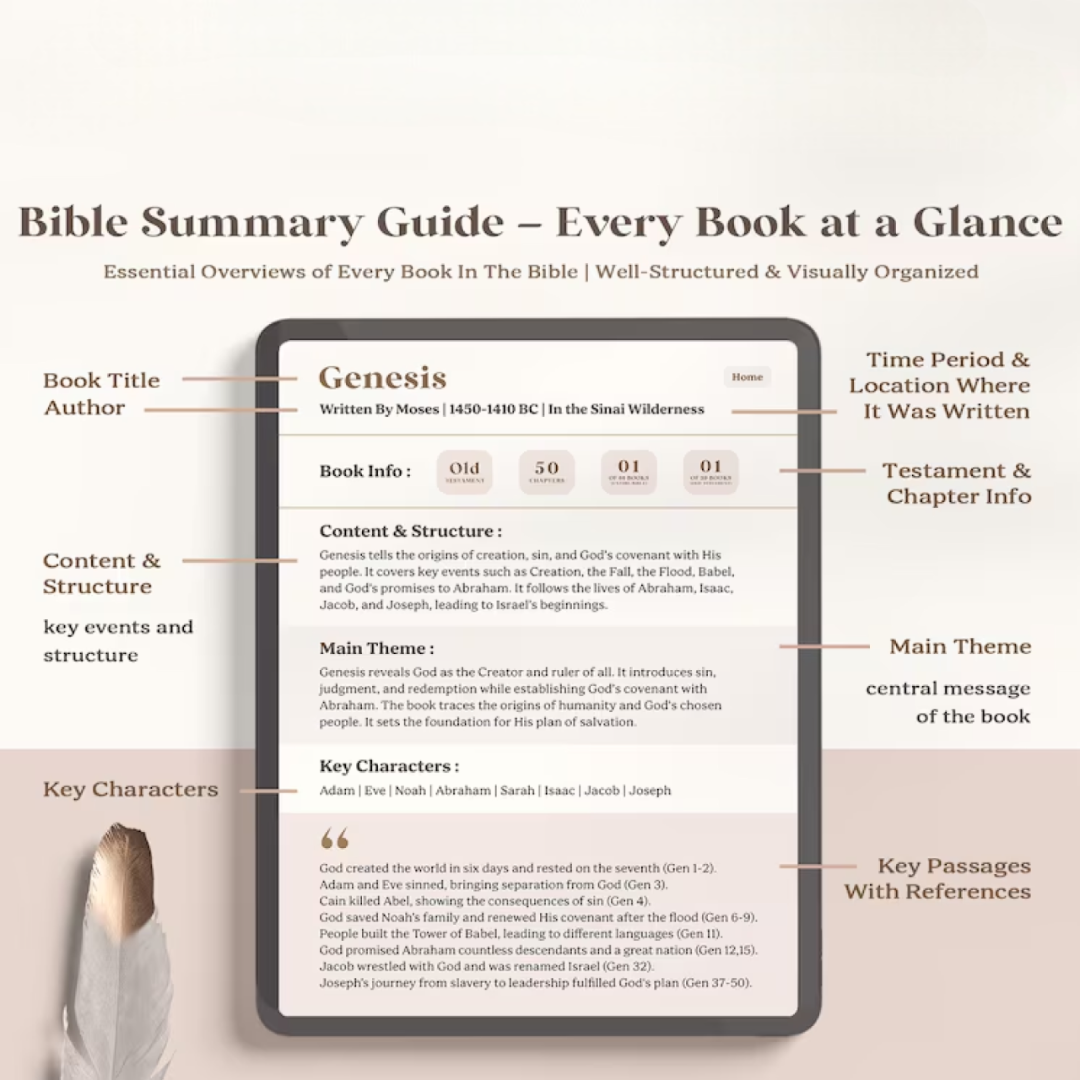 Digital Bible Summary Guide & Faith Journal | Printable Bible Study Journal | Bible Study Guide | Printable Prayer Journal | Digital Planner