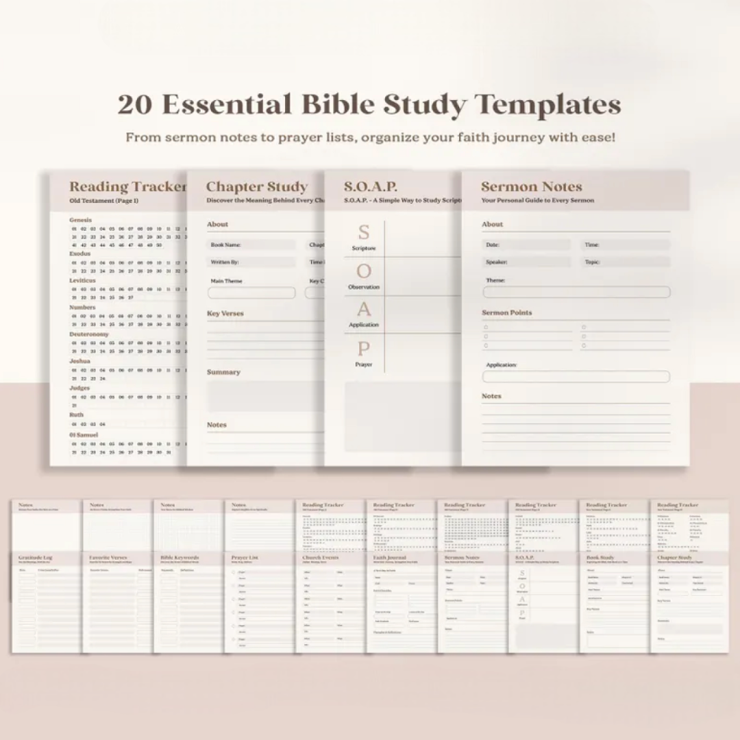 Digital Bible Summary Guide & Faith Journal | Printable Bible Study Journal | Bible Study Guide | Printable Prayer Journal | Digital Planner