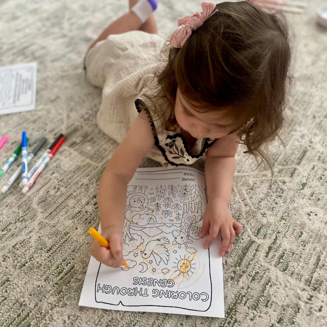 Genesis Bible Story Coloring Book: Christian Printable for Kids & Adults (PDF Downloadable Pages)