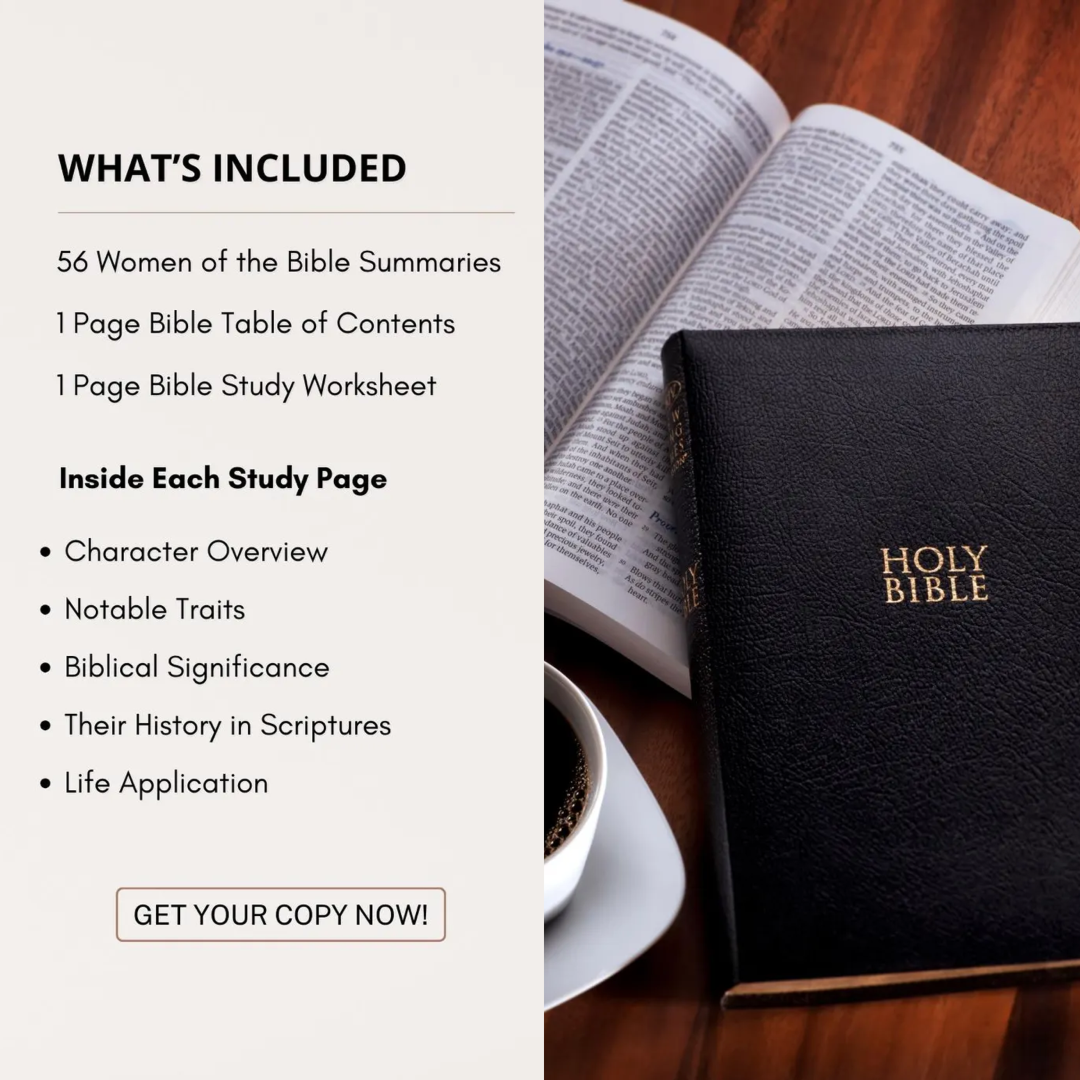 Women of the Bible, Character Study Guide, 56 Women in the Bible, Old & New Testament, Women Study Tool