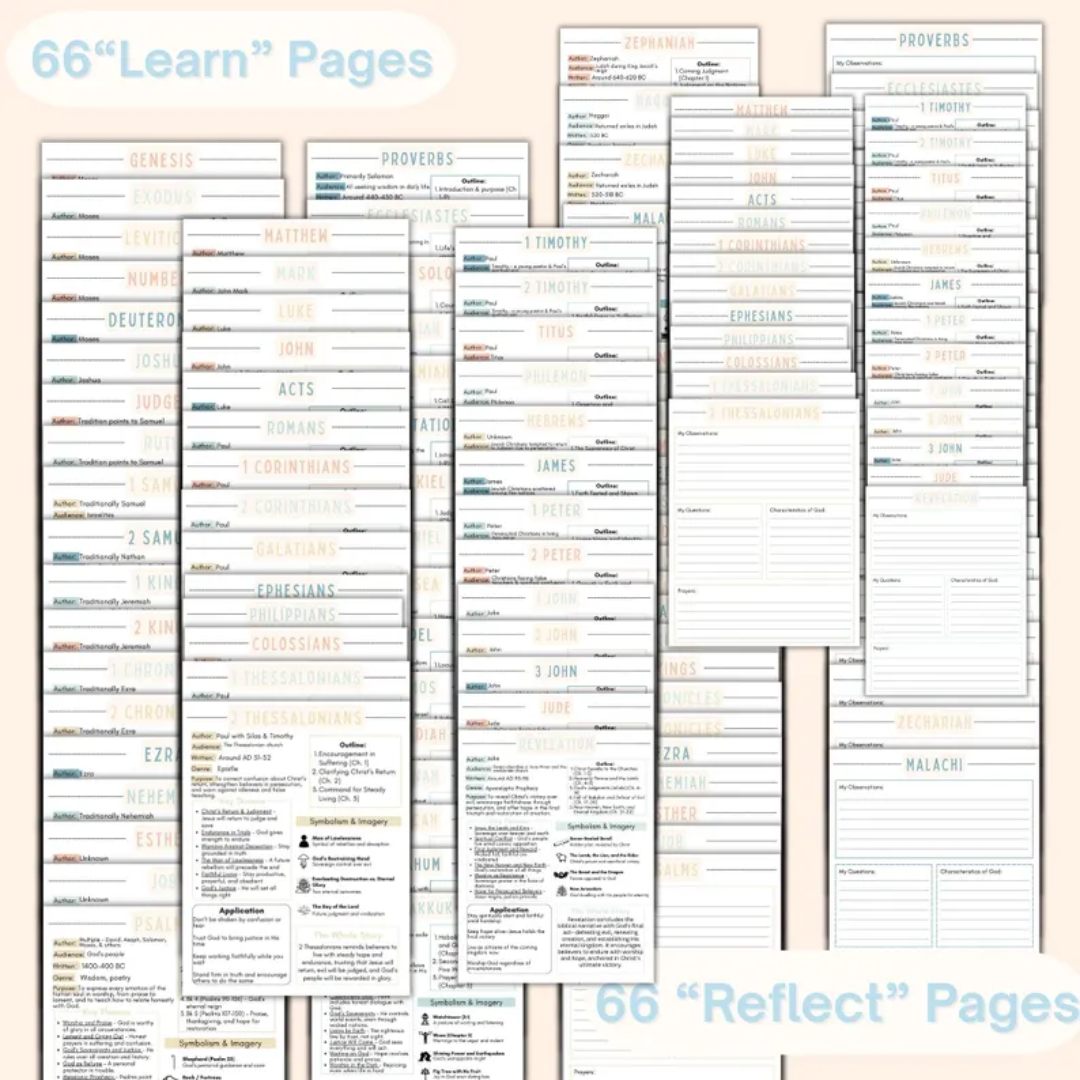 Entire Bible Overview, Bible Made Simple, Printable Bible Worksheets, Bible Book Summaries, Bible Breakdown for Beginners, Bible Study Tool