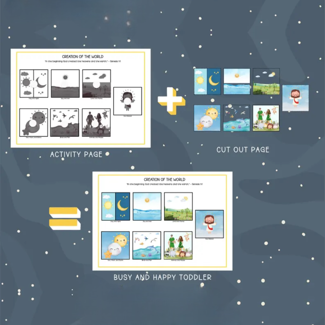 My Bible Busy Book, Printable Bible Activity Book, Binder Activity, Preschool Activity, Homeschool, Sunday School, quiet busy book