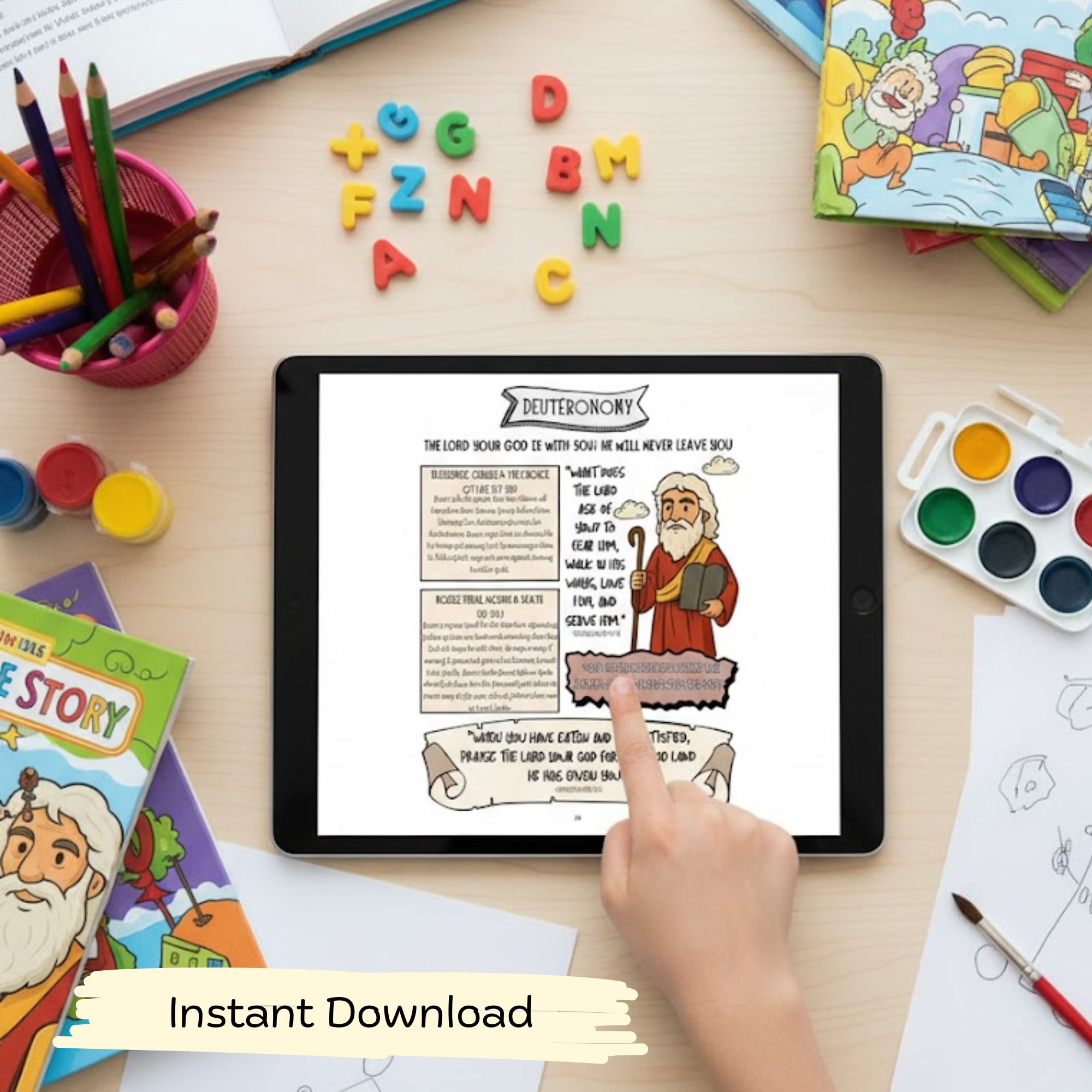 Sunday School Curriculum, Complete Bible Activity Book for Kids, Bible Study, Bible Workbook Coloring, Tracing, Activity, Old Testament, New Testament, PRINTABLE