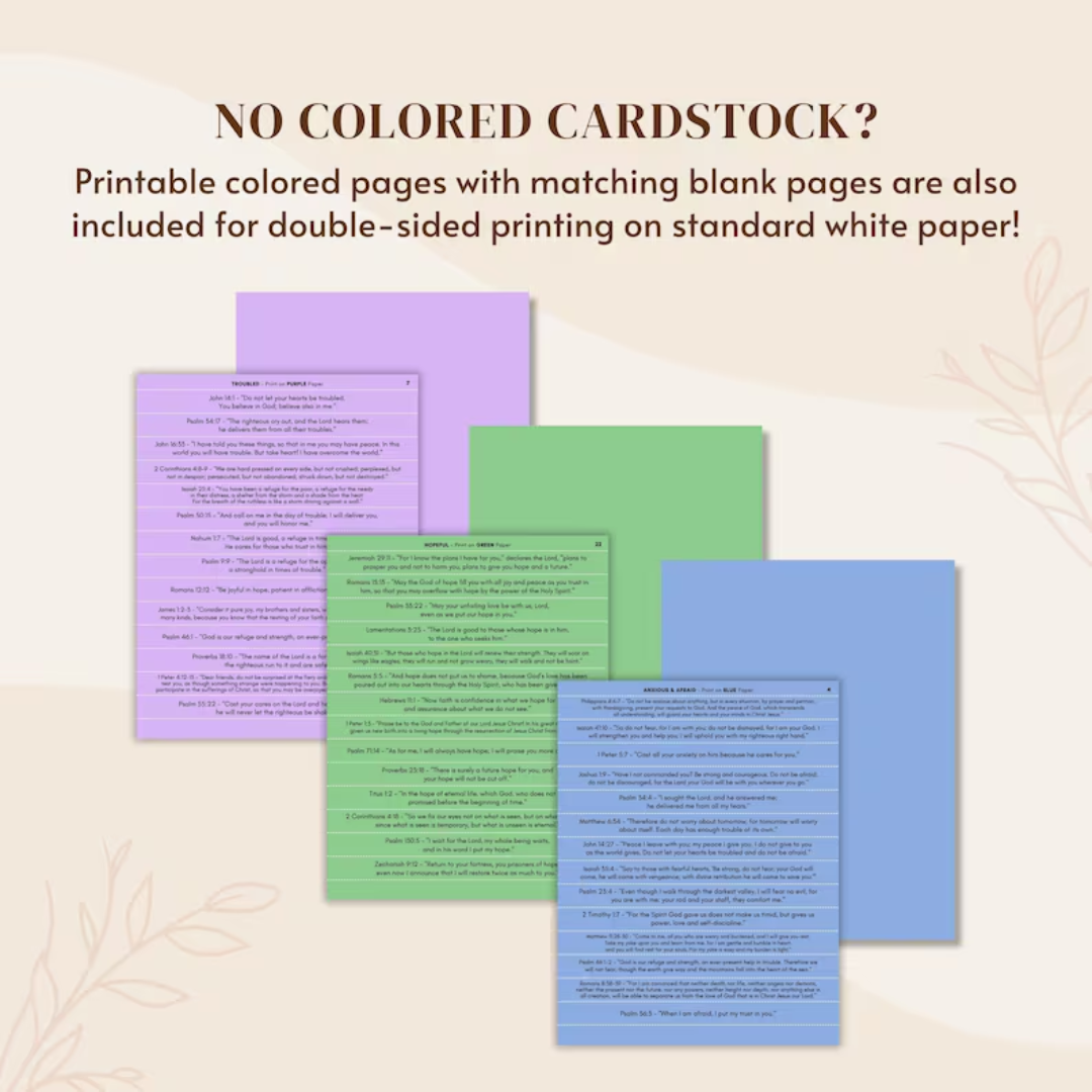 DIY Bible Verse Jar Printable, Color Coded Scripture Jar Printable Read Me When Jar Kit, Folded Colorful Bible Verse Jar for Teen Girl Women